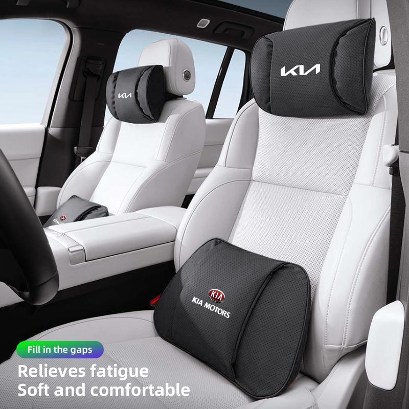 Car Headrest Neck Pillow Lumbar Cushion Set Breathable Soft For KIA K3 Sportage Carnival K5 Seltos Pegas KX1 EV5 Sonet EV6 K4 K8