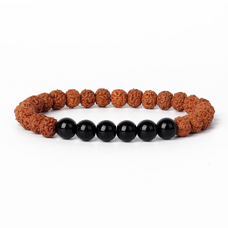 Natural Wood Star Moon Bodhi Seeds Bead Bracelet Promotes Meditation Wisdom & Good Luck Fortune Enlightenment Harmony Jewelry
