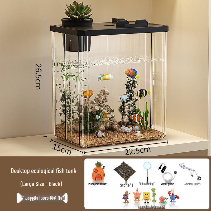 Ultra-Clear Acrylic Fish Tank 2026: Compact Living Room Aquarium with Durable Filter