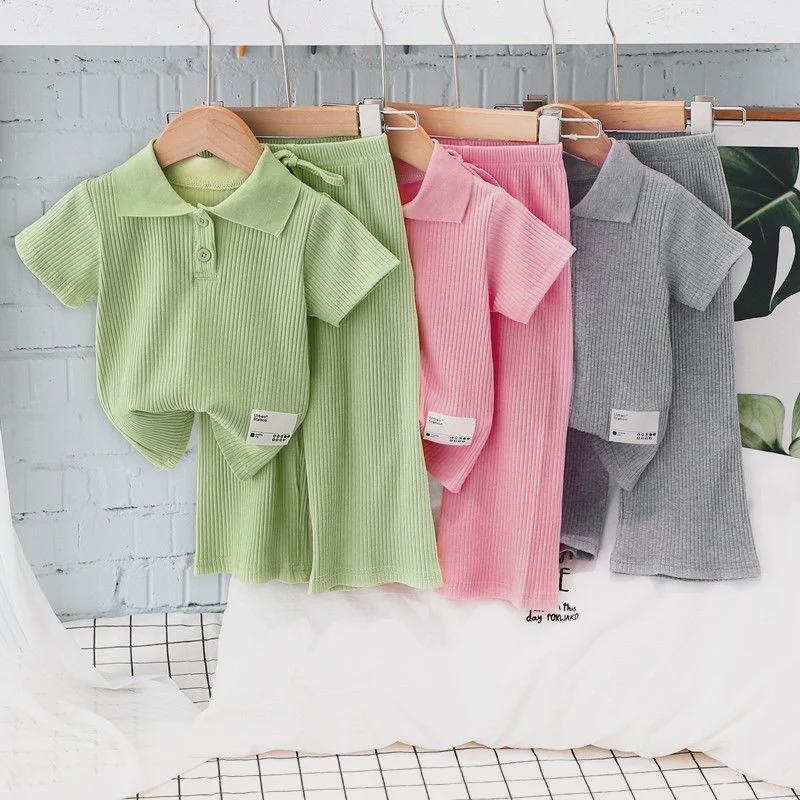 Mädchen Sommer 2025 Trendy Kurzarm Sportanzug - Stylischer Zweiteiler für Baby Mädchen