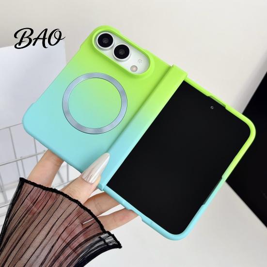 Scratch Resistant Lens Guard Case Magnetic for iPhone, Gradient Skin-like Protective Cover with Built-in Ring Phone Foldable Phones And Hinge