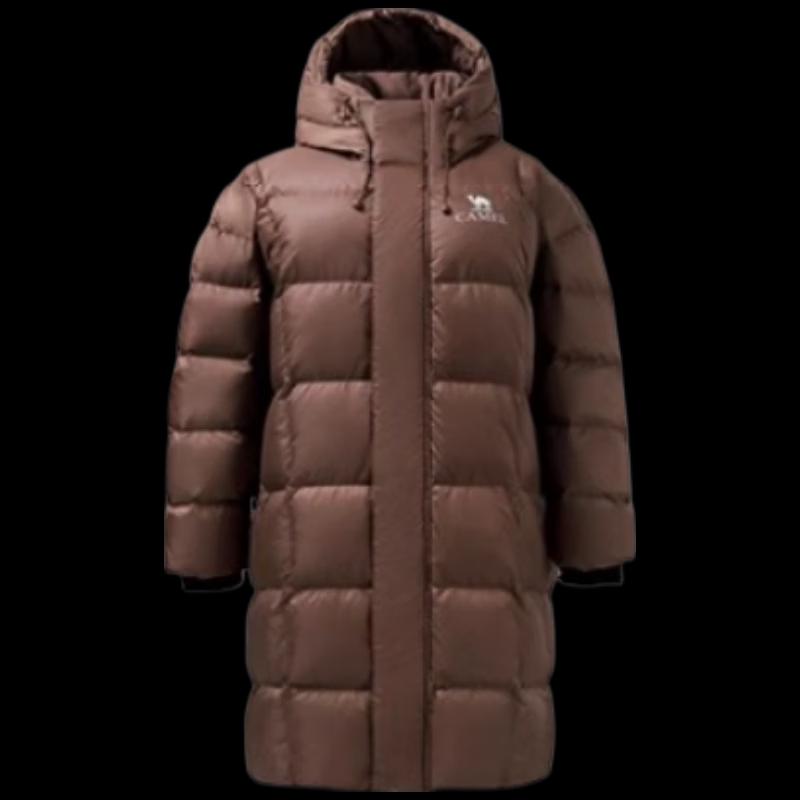 CAMEL Outdoor Hooded Long Down Jacket W34CR07614 L