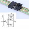4Pcs 1.02 Width DIN Rail Mount Clip Black Universal DIN Rail Fixed Clamp Aluminum Alloy Snap In Din-Rail Mounting Brackets