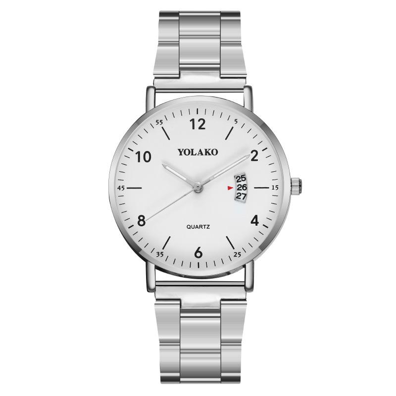 

Популярные модные мужские часы с цифровым календарем, кварцевые часы со стальным ремешком