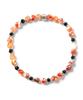 Black Rondelle Point 6mm Big Cut Orange Agate Gemstone Bracelet (C2503AC1339_OR)