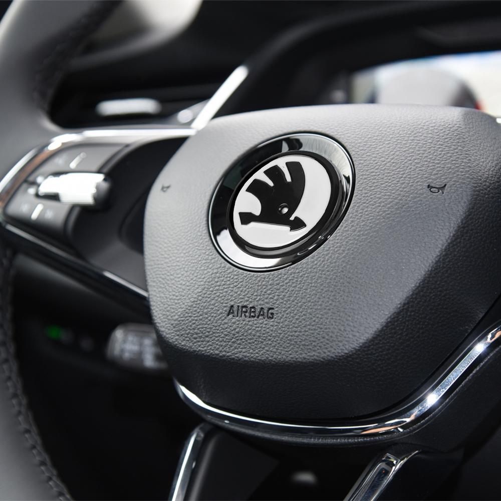 2025 Horká ABS Dekorace Odznak na volant auta Příslušenství Pro Skoda Superb Octavia Rapid Kodiaq Kamiq Karoq Fabia VRS