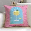 Beverage Theme Limoncello Cocktail Cushion Cover Soft  EasyWash Pillow Case  Versatile for Couch Bed Travel and Office