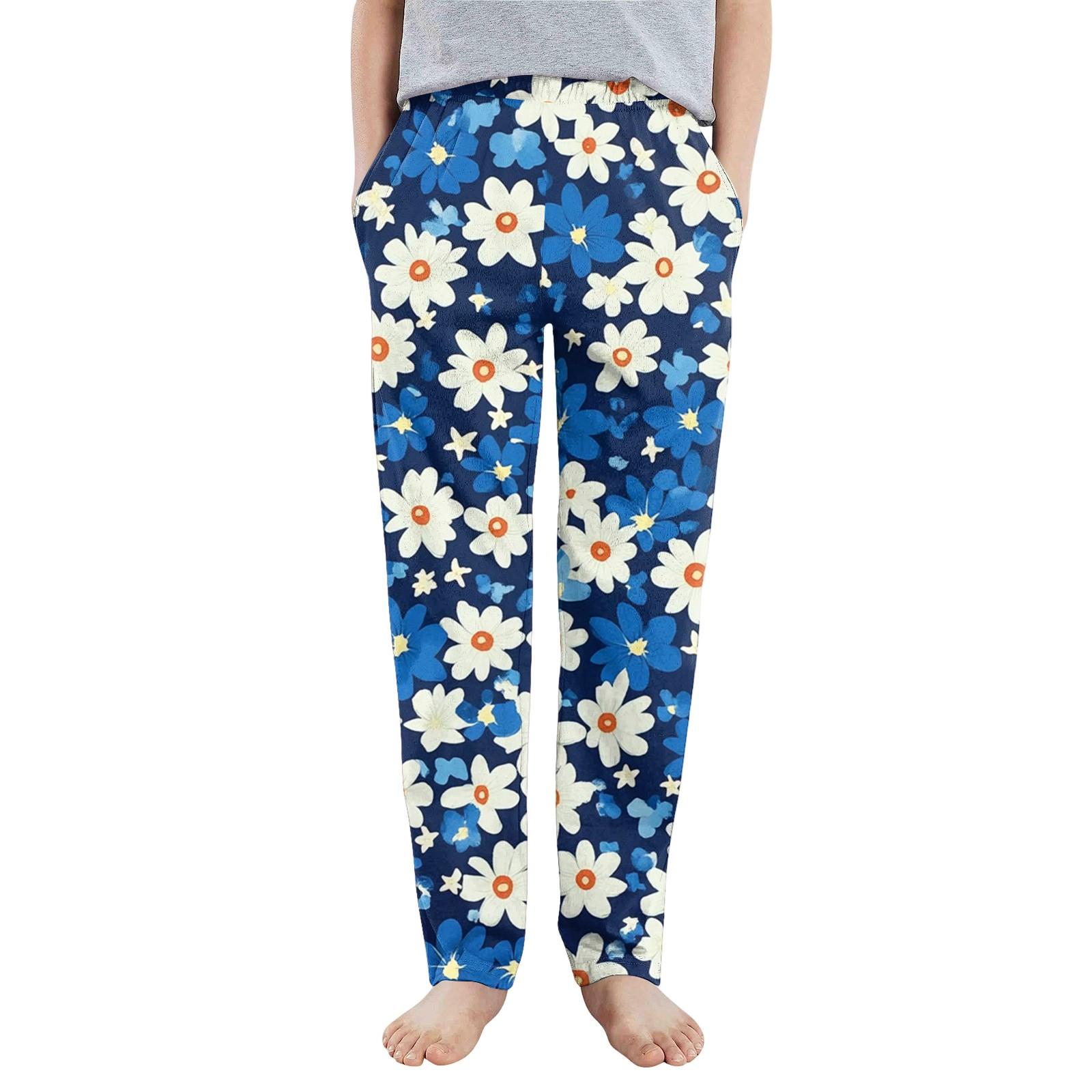 

Children Boys Girls Sports Independence Day Printed Pocket Casual Sports Pants 90