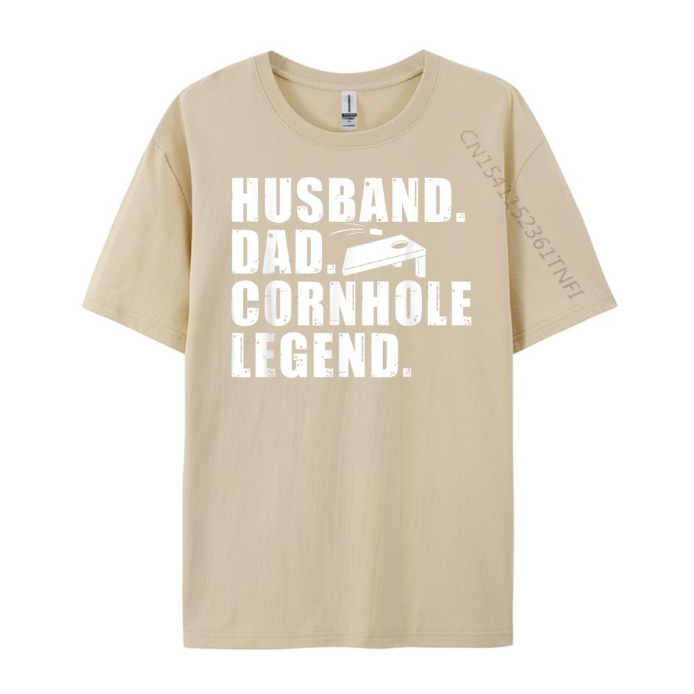 Cool Cornhole Art For Husband Dad Corn Hole Legend Sport Grey Shirt Graphic Tee Tee Shirt Men Luxury Clothing