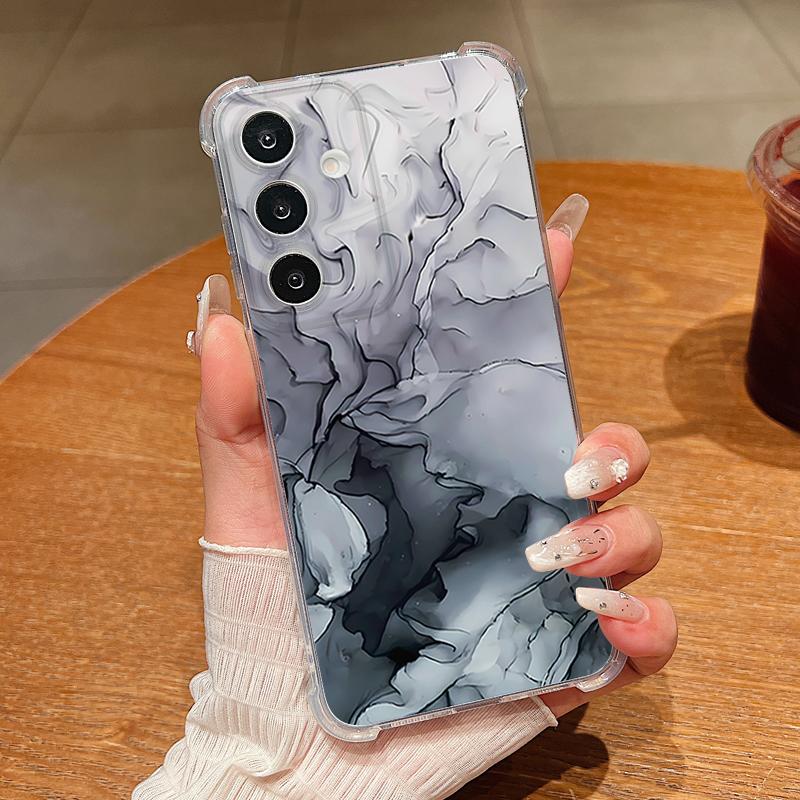 Marble Patterned Phone Case For Samsung Galaxy S26 S25 S24 S23 Ultra S22 S26 Plus S21 S24 S25 FE Clear Shockproof Soft TPU Cover