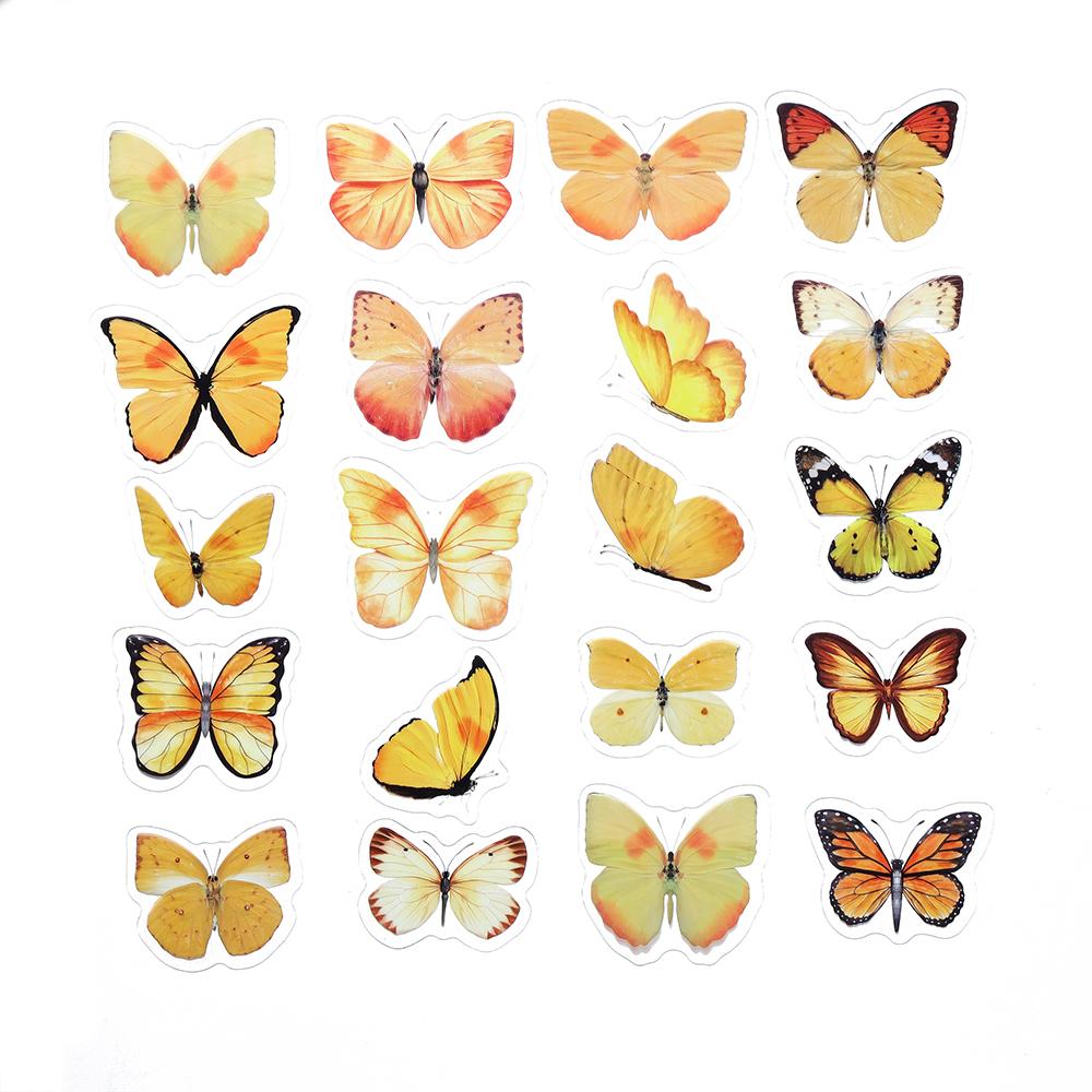 40Pcs/Bag Colorful Butterfly Stickers PET Transparent Decorative Epoxy Resin Fillings for DIY Epoxy Resin Crafts Book Decor