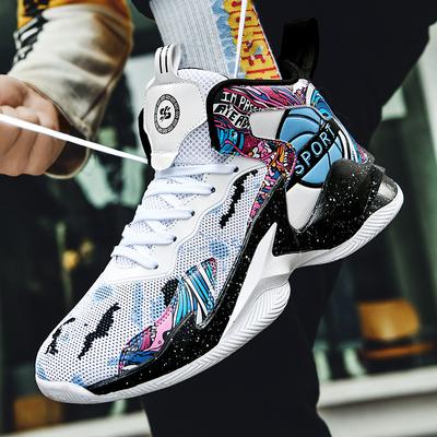 Summer New Mesh Breathable Basketball Shoes Men's Non-slip, Wear-resistant and Shock-absorbing Student Sports Shoes High-top Boots