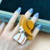 Waterproof Acrylic Abstract Ring Irregular Modern Lady Finger Circle  Festival Gifts