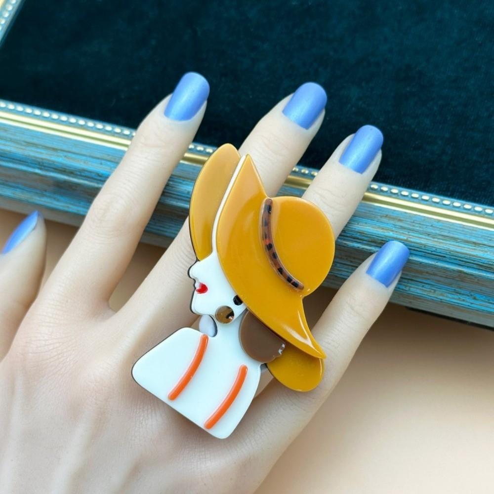 Waterproof Acrylic Abstract Ring Irregular Modern Lady Finger Circle  Festival Gifts