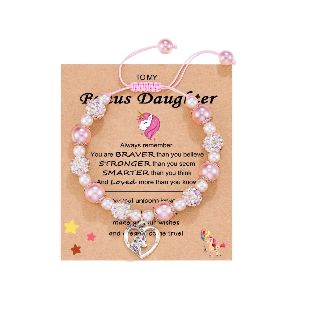 Diamond-encrusted women's bracelet Shambhala powder pearl weaving pink bracelet alloy love unicorn pendant bracelet