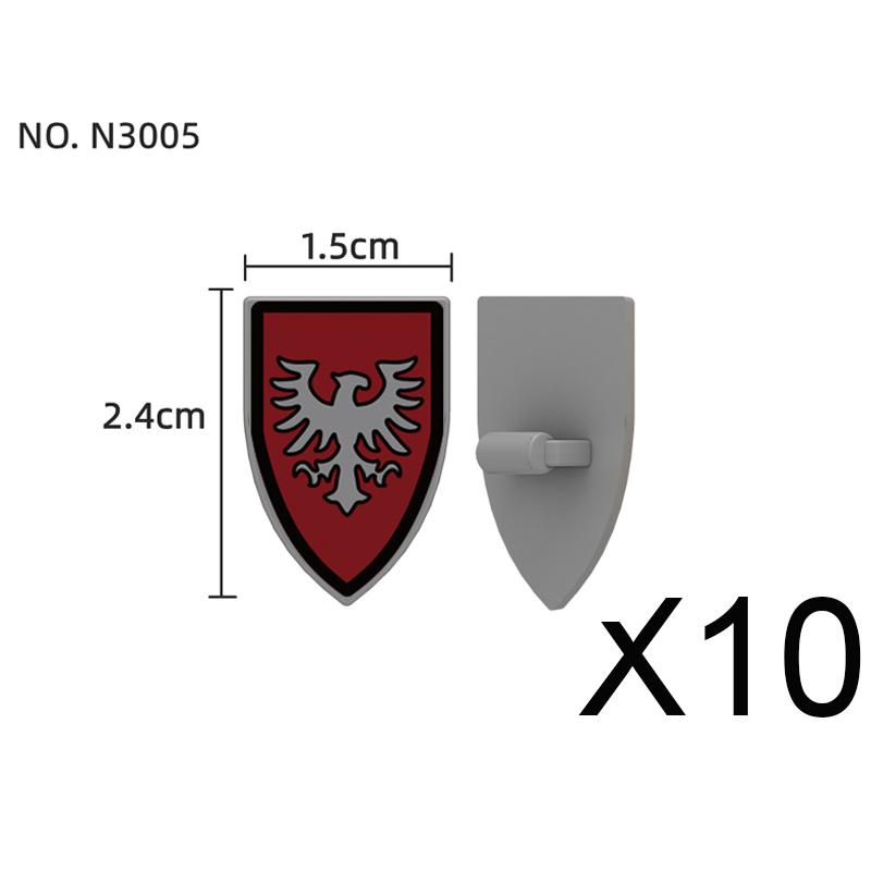 Medieval Knights Figures Accessories Building Blocks Officer Cloak Helmet Cape Armor Shield Black Eagle Red Lion Toys MOC Bricks