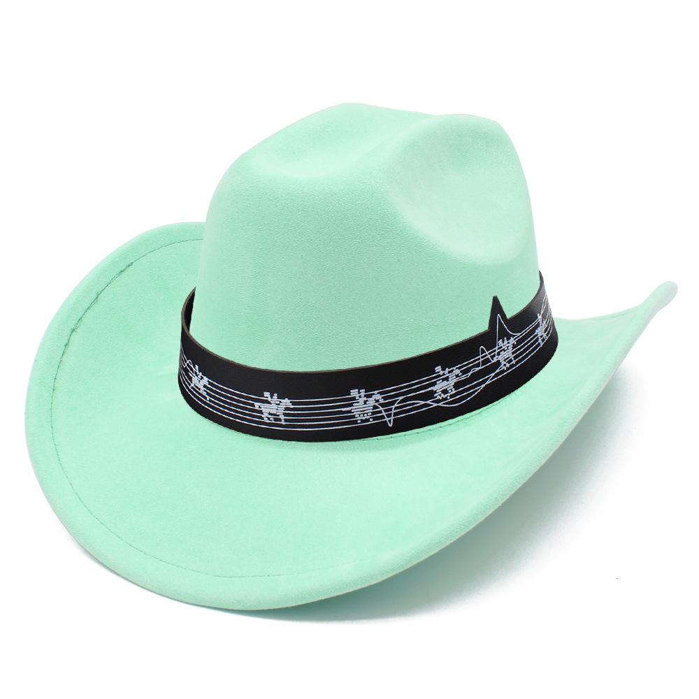 Fashion Music Festival Elements Suede One-word Cowboy Hat Multi-color Optional Male and Female Couples Festival Performance Hat