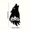 2PCS Mountain Wolf Silhouette Metal Wall Art Nature Wilderness Home Cabin Decor Set