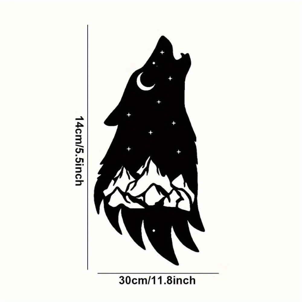2PCS Mountain Wolf Silhouette Metal Wall Art Nature Wilderness Home Cabin Decor Set