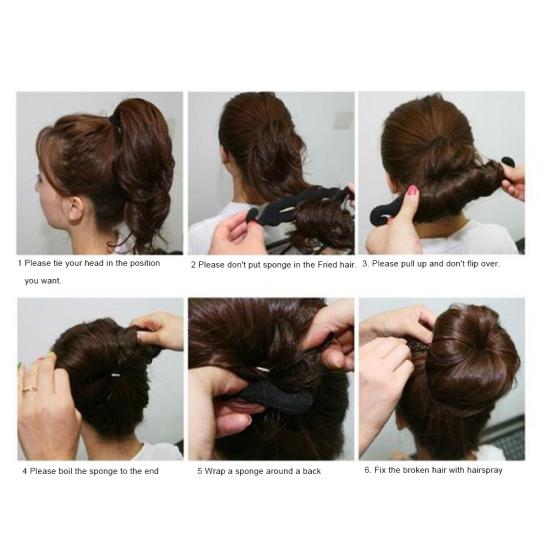 Women Magic Sponge Foam Hair Clip Hairdisk Donut Quick Messy Bun Updo Curler