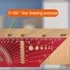 T-Type Ruler Layout Woodworking Wooden Square Aluminum Alloy Scriber Marking Layout Angle Calibration Guide Marker