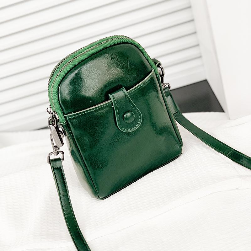 Leather Mobile Phone Bag Women'S Small Bag Fashionable Simple Temperament High-End Leather Vertical Shoulder Messenger Bag