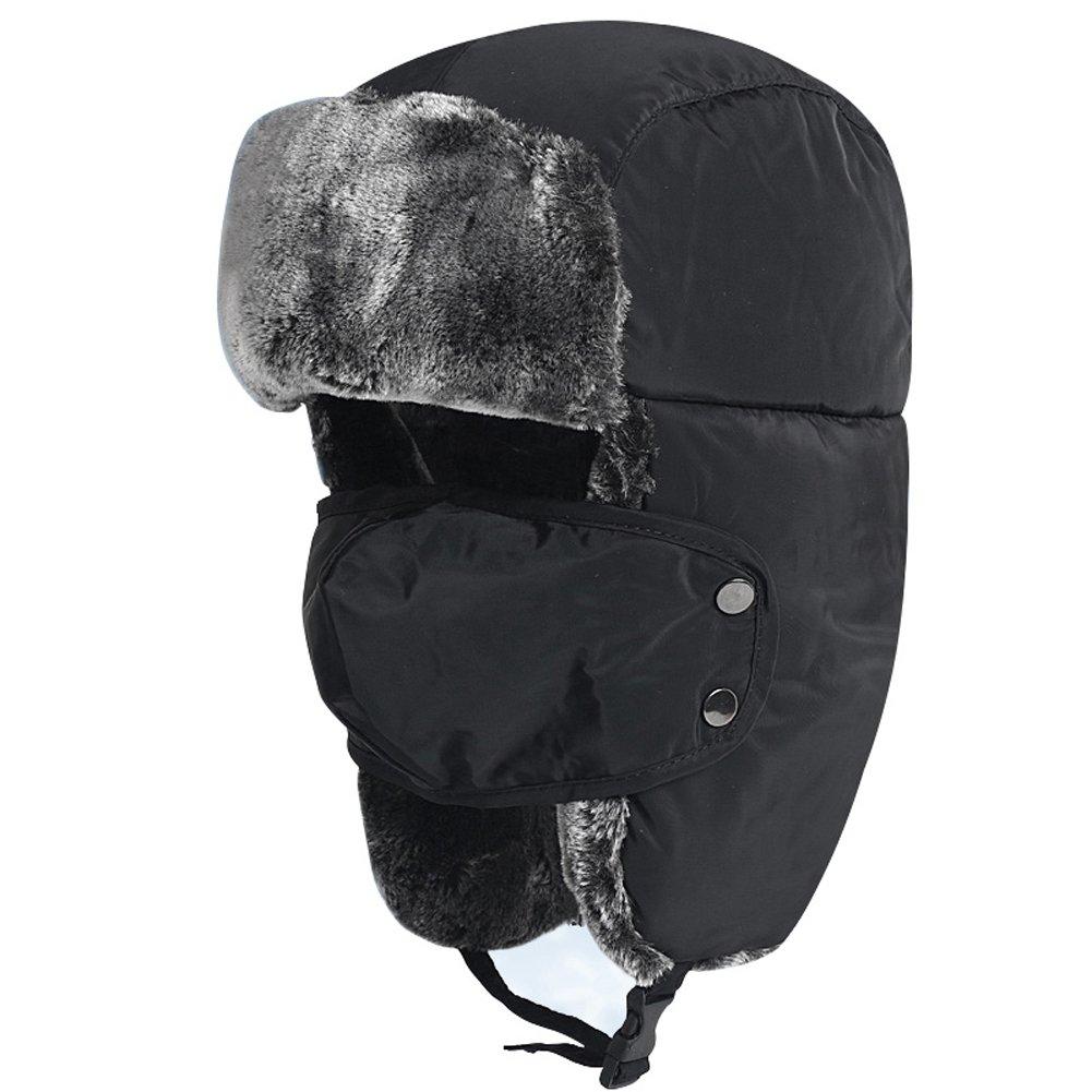 Winter Pilot Cap with Ear Winter Hat for Boys and Windproof and Ski Winter Outdoor Black Kids' Flaps, Girls, Warm, Cap, Sports, Warmth,