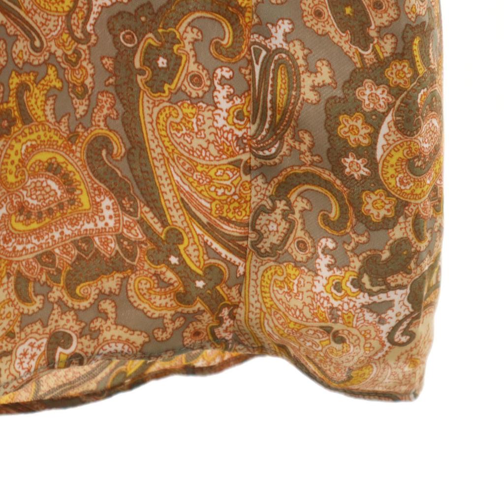 unused nano universe Paisley Pattern Long sleeve gown Shirt dress F Camel Women Used