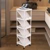 Shoe Cabinet 9 Layers Saving Space Hanger for Front Door Corner Hallway White