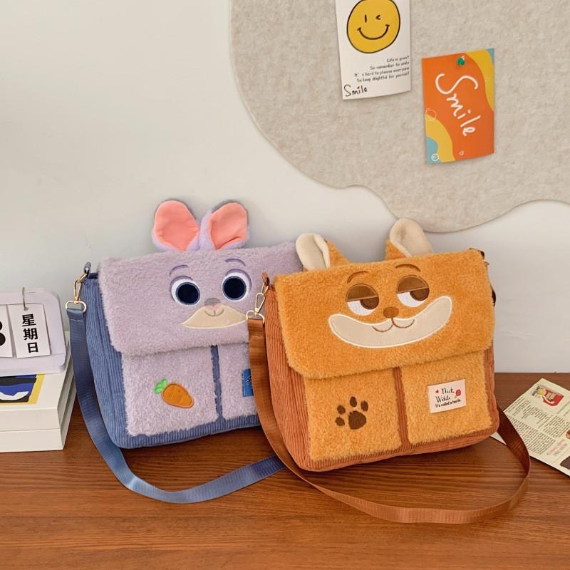 Zootopia Nick Judy And Lotso Chip Plush Shoulder Crossbody Bag For Teen
