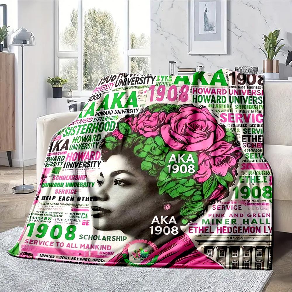 AKA Theme Printed Blanket - Perfect for Couch, Bed, Travel & Outdoor Use | Machine Washable, Cozy & Durable.