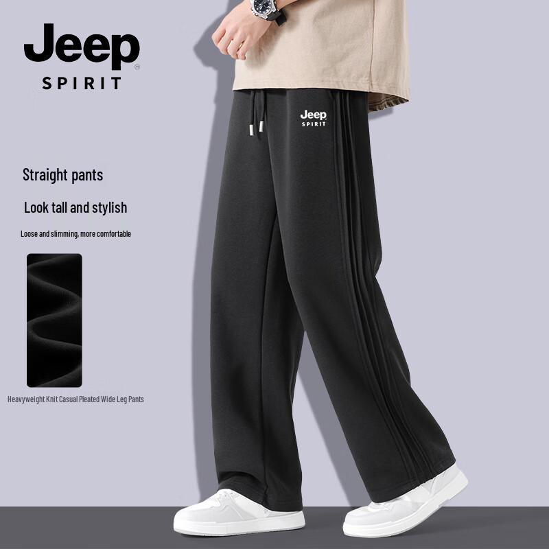 JEEP SPIRIT Men's Pleated Wide-Leg Casual Pants