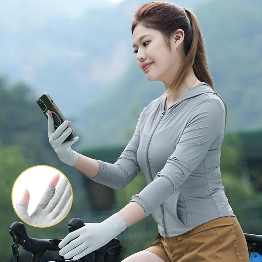 Touch Screen Ice Silk Gloves Highly Elastic Driving Mittens New Riding Driving Gloves  Unisex