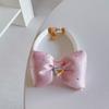 Double Layer Pearl Bowknot Pet Collar With Love Pendant For Cats And Dogs