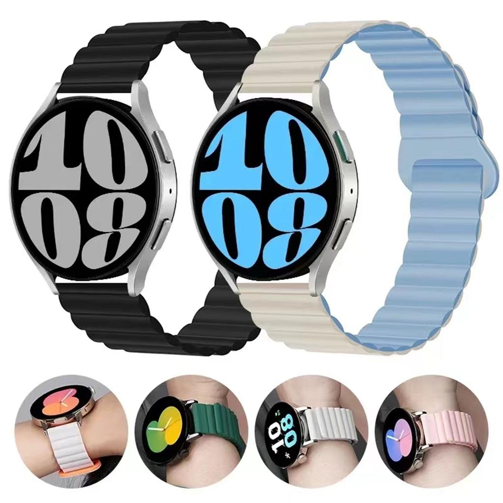 18mm 20mm 22mm Silikonowy magnetyczny pasek pętli do Samsung Galaxy Watch 6 5 Pro 4 Active 2 40mm 44mm S3 Amazfit Bip HUAWEI Watch GT 4 46mm Honor Bransoleta