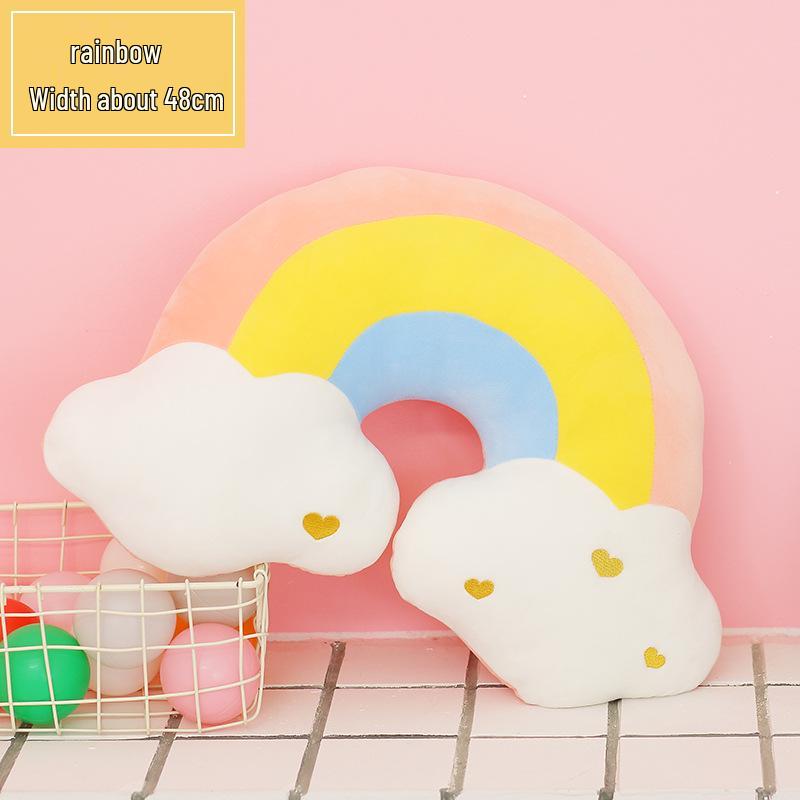 Star Series Sun Moon Cloud Rainbow Plush Throw Pillow & Cushion for Kids' Rooms