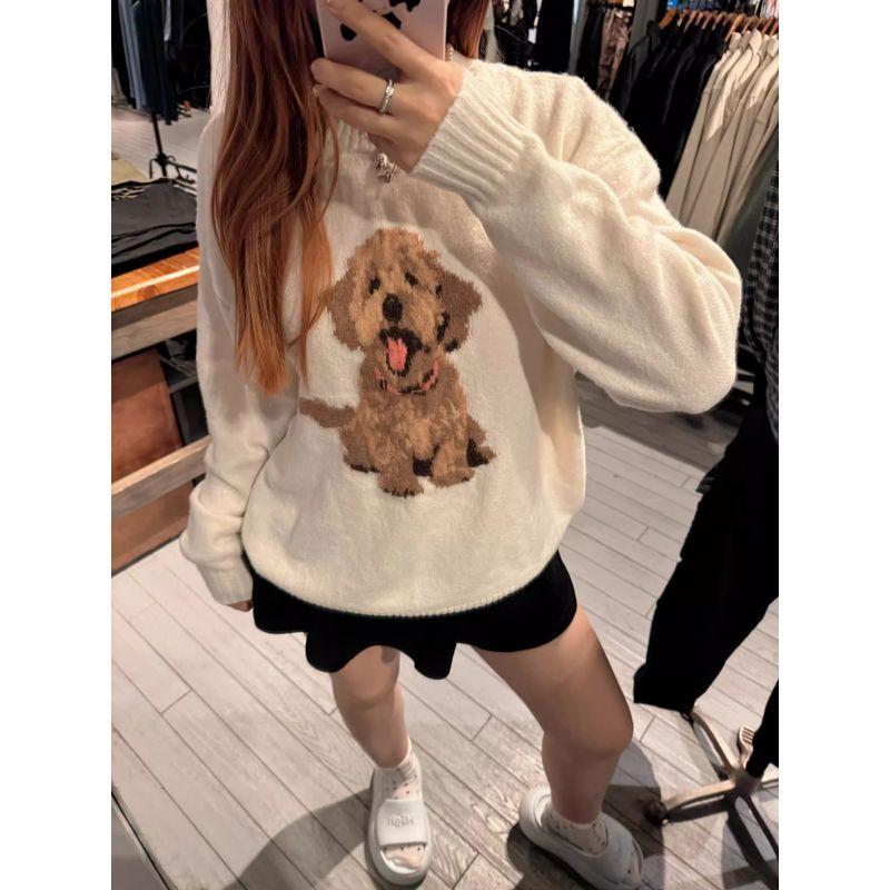 

Fun and Cute Jacquard Stylish Soft Glutinous Pullover Sweater Beige S([Recommended 37.50 kg-47.50 kg]])
