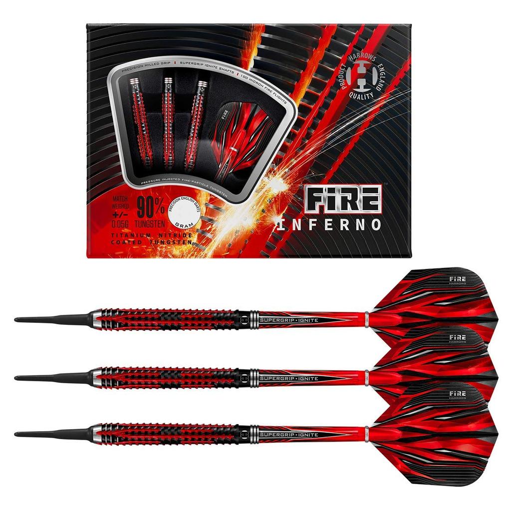 Tělíčko šipky Harrows Fire Inferno 18g INFERNO 18g Šipky 2BA Tělíčko [Harrows] (FIRE Wolfram90%) 18,0 g