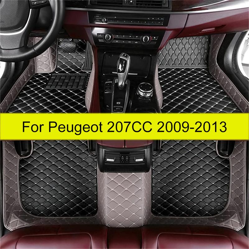 Car Floor Mats For Peugeot 207CC 2009 2010 2011 2012 2013  Auto Foot Pads Automobile Carpet Cover Interior Accessories