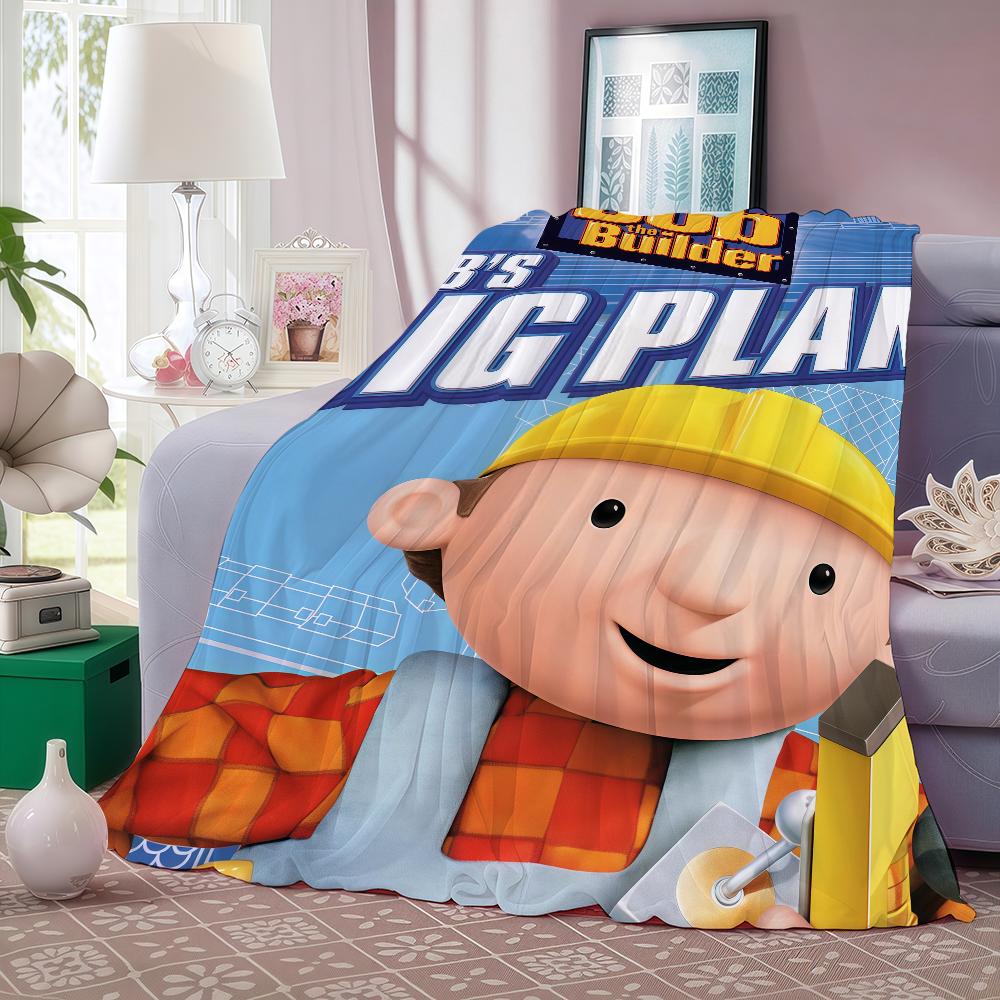 

Funny Cartoon B-Bob The B-Builder Blanket Warm And Soft Suitable For Bedroom Living Room Sofa Bed Office Travel Camping 30x40in
