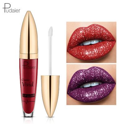 Pudaier Matte Pearlescent Lip Gloss Non-Stick Lip Glaze Hold Colourful Liquid Lipstick Lip Gloss