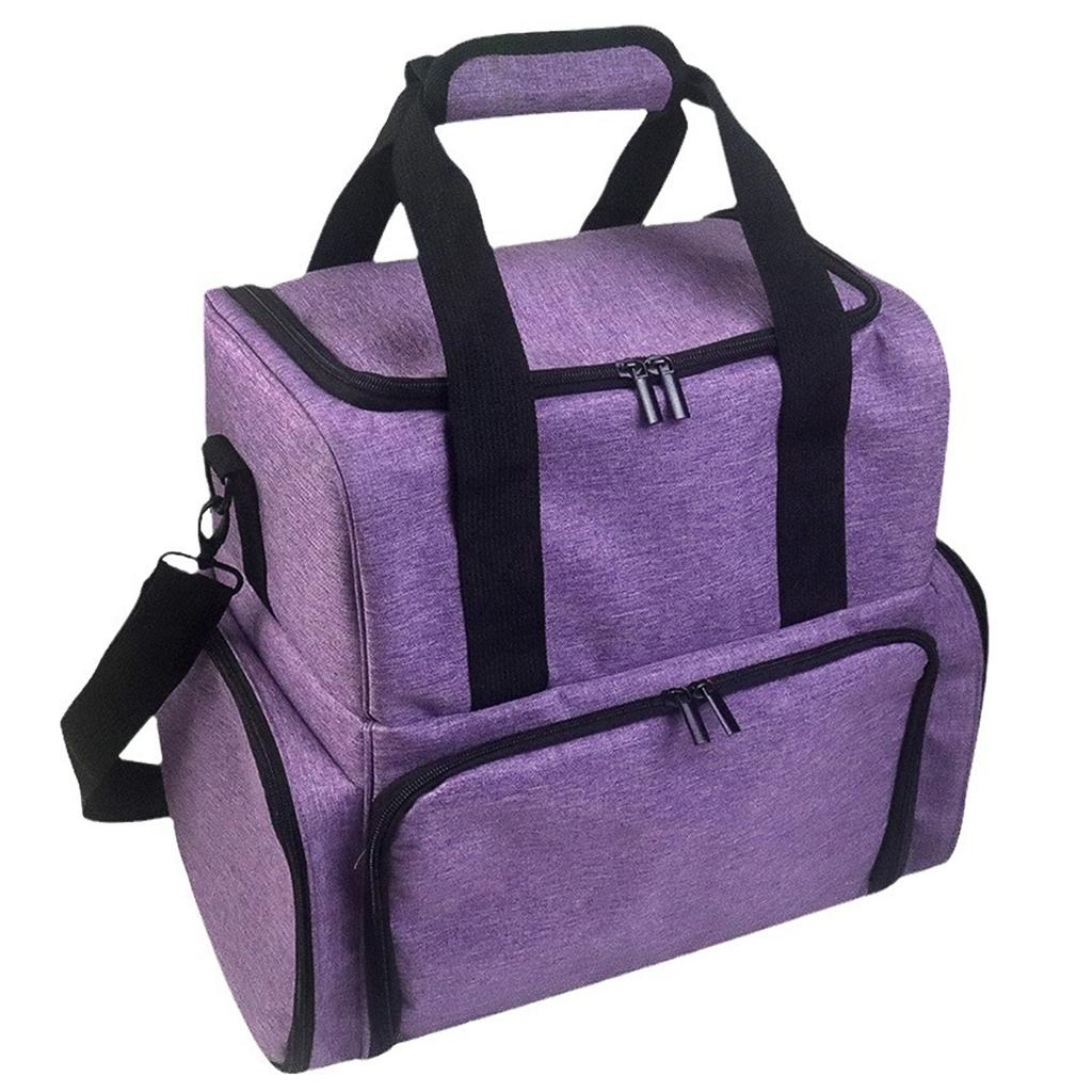 Portable Nails Polish Storage Case for Bottles with Double Layer Manicure Tools Organizers and Nail Dryer Compartment