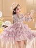 Girls' Princess Puff Sleeve Dress - Elegant Autumn/Winter Birthday & Evening Wear