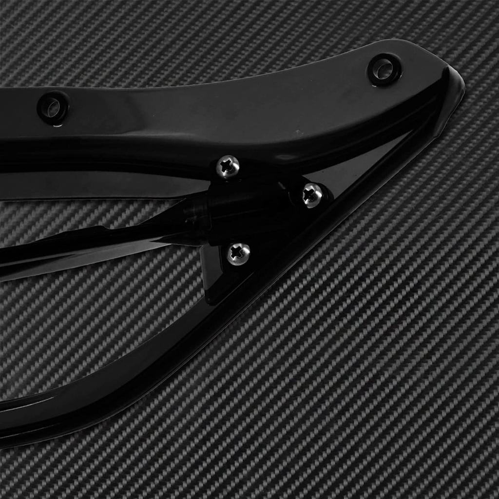 Carénage Supérieur Pare-brise Aile Latérale Déflecteurs d'Air Adaptés pour Harley Touring Electra Glide Street Glide Trike 1996–2013 Noir