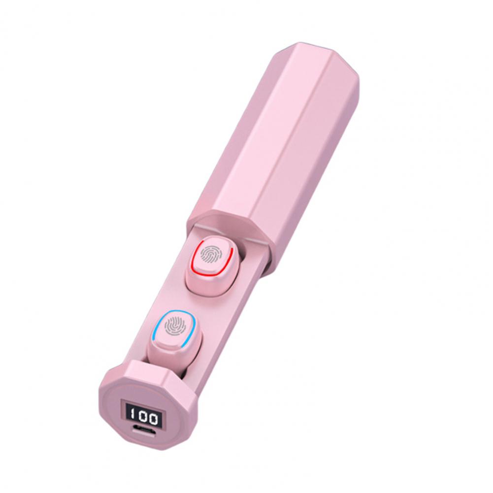 

Беспроводные Bluetooth-наушники-вкладыши со светодиодным цифровым дисплеем и функцией распознавания отпечатков пальцев, сабвуфер, мини-беспроводная Bluetooth-гарнитура розовый