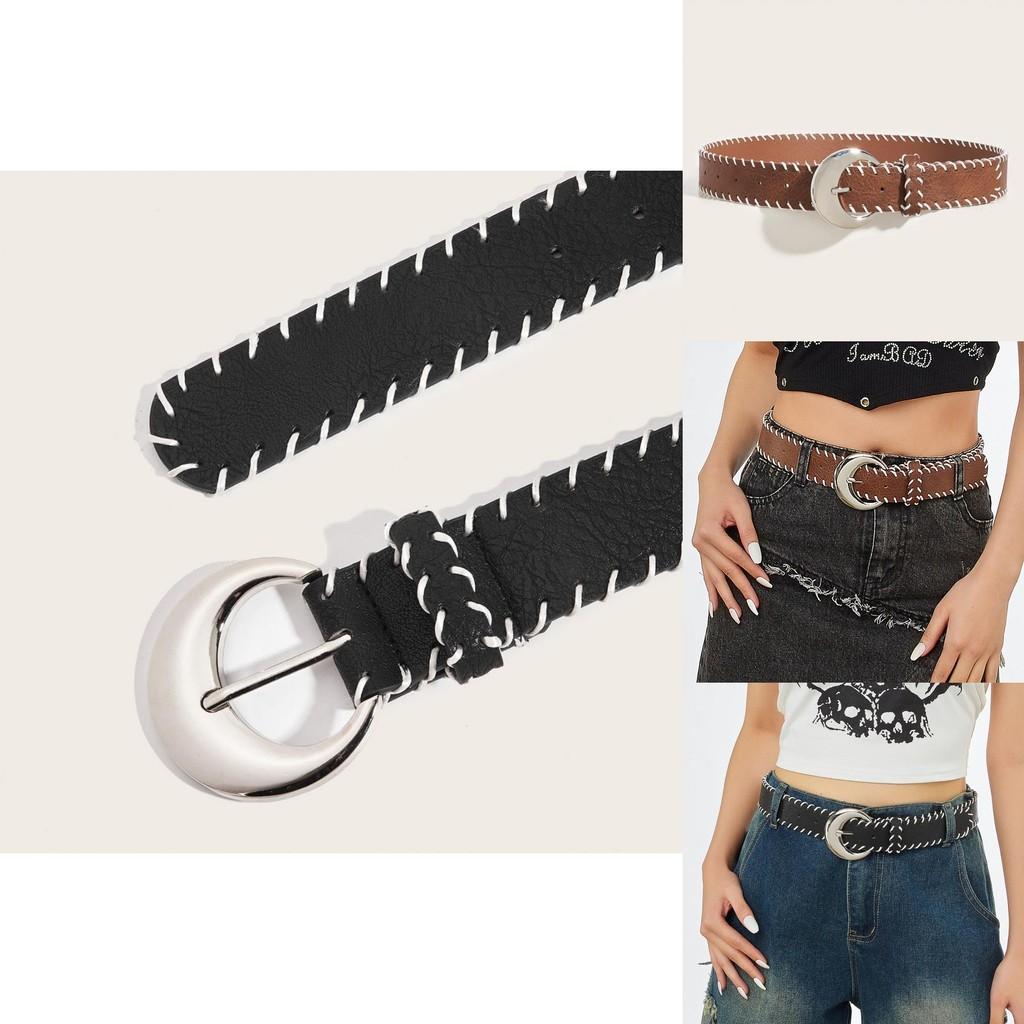 Slim Fit Pu Leather Belt For Women With Pin Closure And Unique Rope Pattern For Trendy Looks