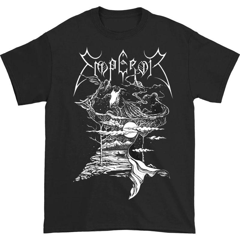 1991Emperor Band Norwegian Black Metal Rock Dark Style American Retro Men's Cotton Short Sleeve T-Shirt Casual Fashion