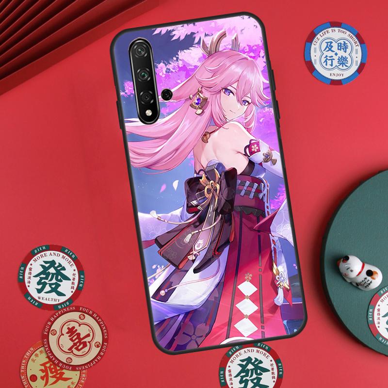 Genshin Impact Yae MIko For Huawei Nova Y73 Y72 Y90 Y70 Y60 Y91 Y61 12s 12i 11i 8i 9 10 SE P40 Lite P60 P30 Pro Case