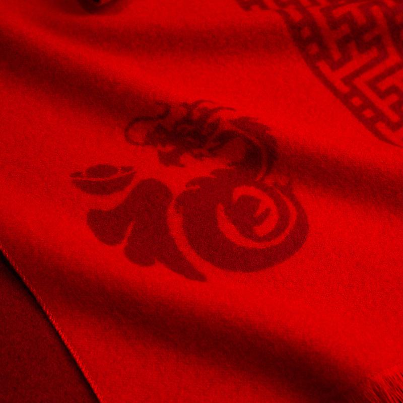 Year of the Dragon zodiac big red scarf Chinese red men and women autumn and winter natal year scarf annual meeting shawl