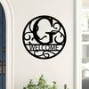 1pc Metal Letter Sign, Surname Family Name Plate for Outdoor Wall, Housewarming Halloween Christmas New Year Gift
